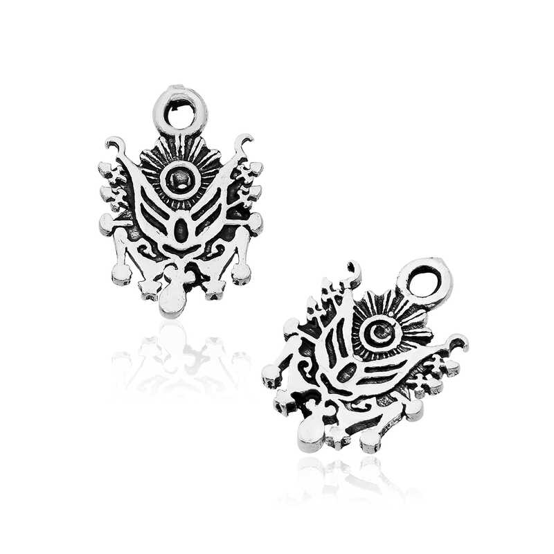 ​925 Ayar Gumus Osmanli Armasi Tesbih Puskulu