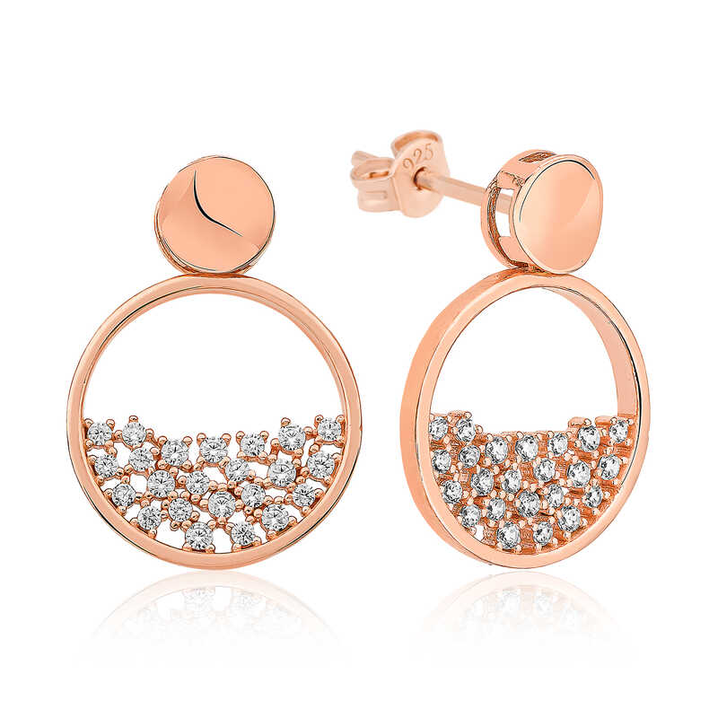 925 Ayar Gumus Rose Cig Damlasi Kupe