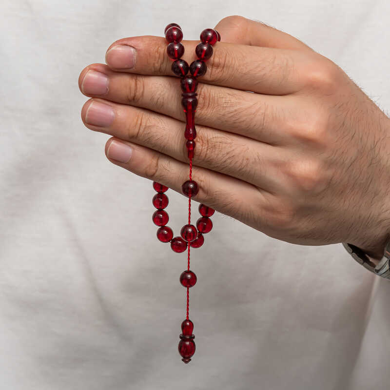 Yuvarlak Sikma Kehribar Tesbih