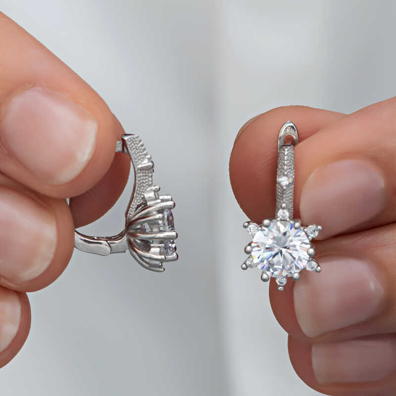 ​Gumus Cicek Desenli Kadin Kupe