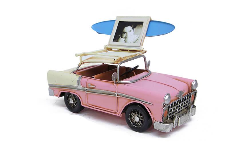 Metal Araba Cerceveli Biblo Dekoratif Hediyelik