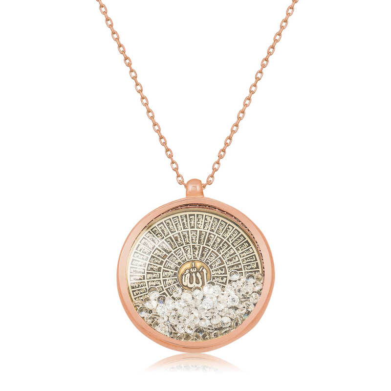 Gumus Rose Esmaul Husna Bayan Kolye