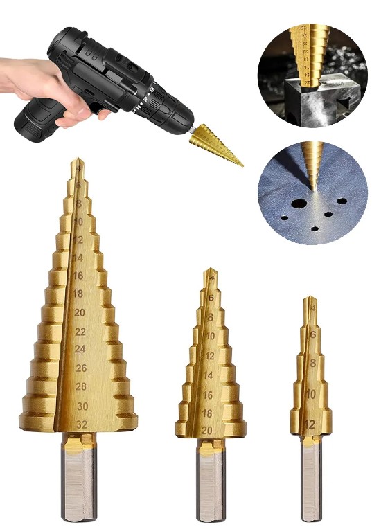 Kademeli 3 lu matkap sac delme seti