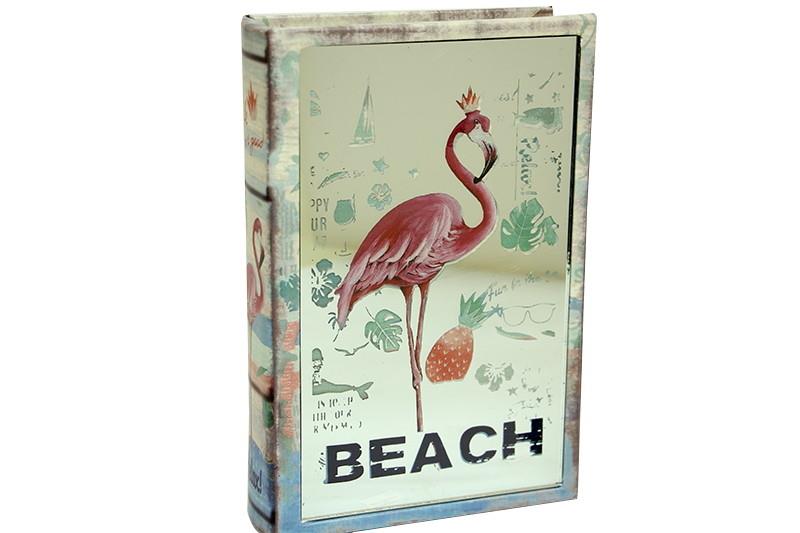 Kutu Kitap Aynali Flamingo Dekoratiif Hediyelik