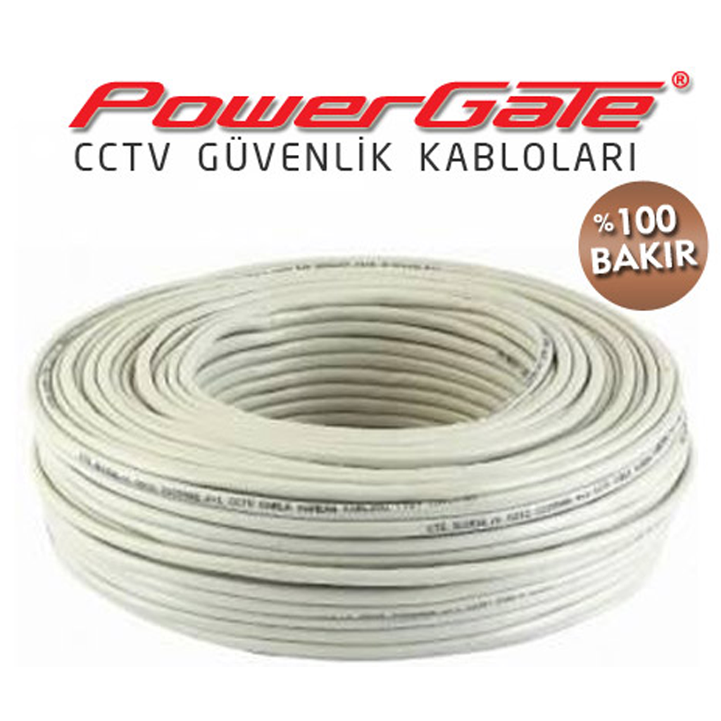 PowerGate EVO 100mt, 2+1 (2x0,22+0,33) %100Bakir, CCTV Guvenlik Kablosu