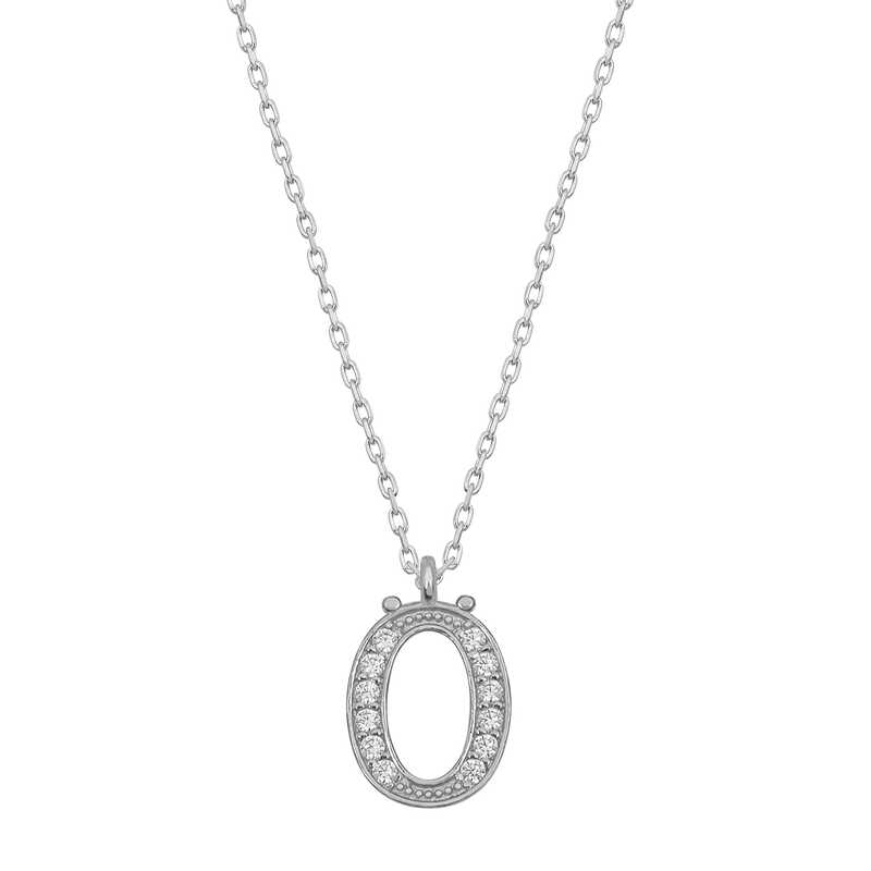 925 Ayar Gumus Rodyum Kaplama O Harfi Kadin Gumus Kolye