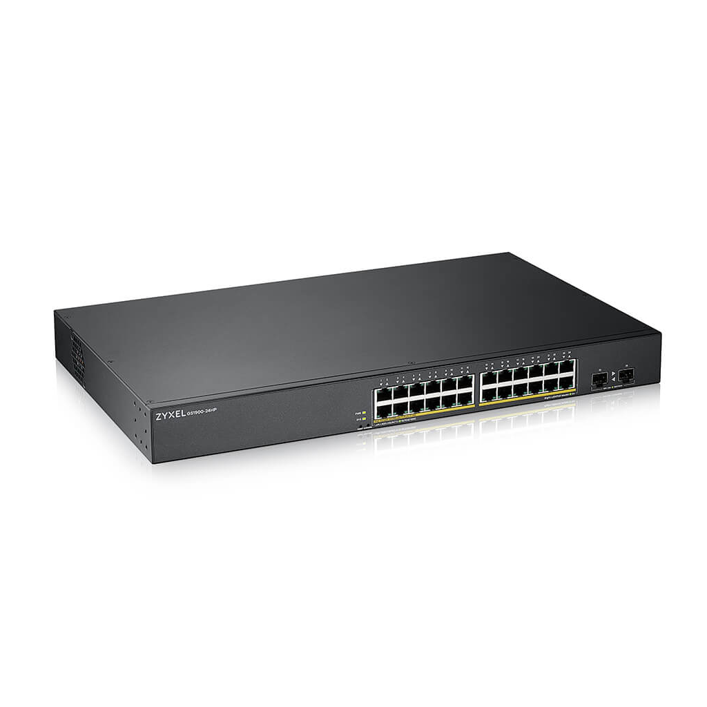 ZyXEL GS1900-24HP V2, 24 Port, GigaBit, PoE 170W, 2 Port GigaBit SFP, Yonetilebilir, Rackmount Switch