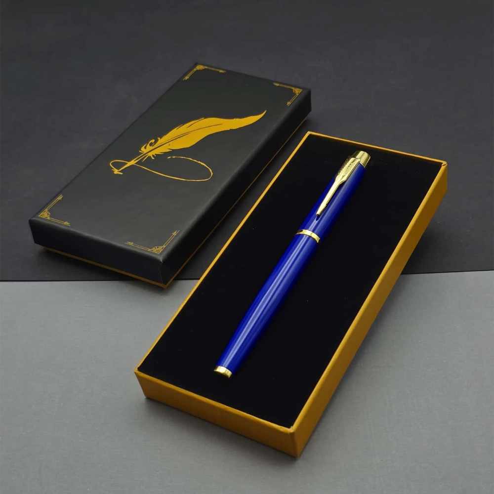 Ogretmenler Gunu Hediyesi Kutulu Metal Mavi Kalem