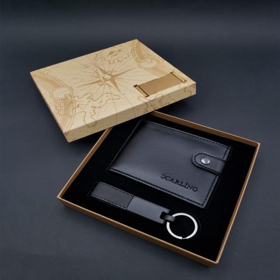 Siyah Cuzdan Anahtarlik Set Dekoratif Hediyelik