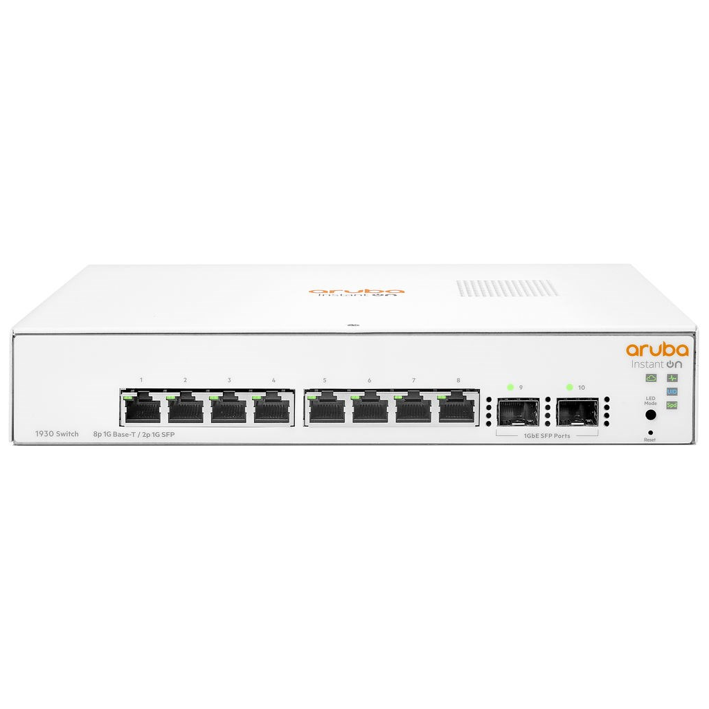 HP Aruba Instant On, JL680A, 1930-8G, 8Port, GigaBit, 2 Port Gigabit SFP, Yonetilebilir, Rack Mount Switch