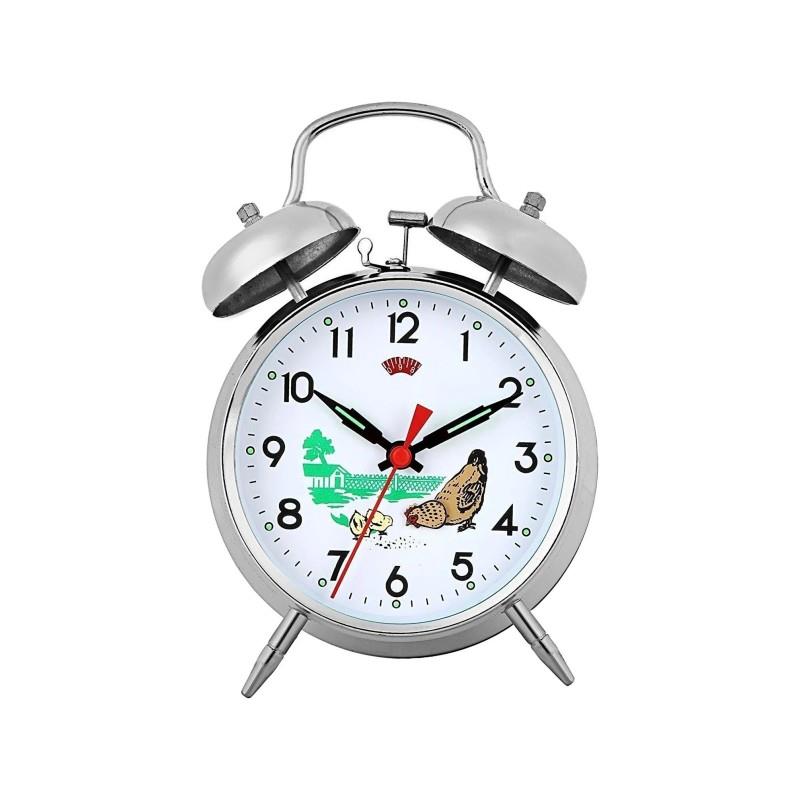 Metal Kurmali Masa Saati Tavuklu Saat Buyuk Boy