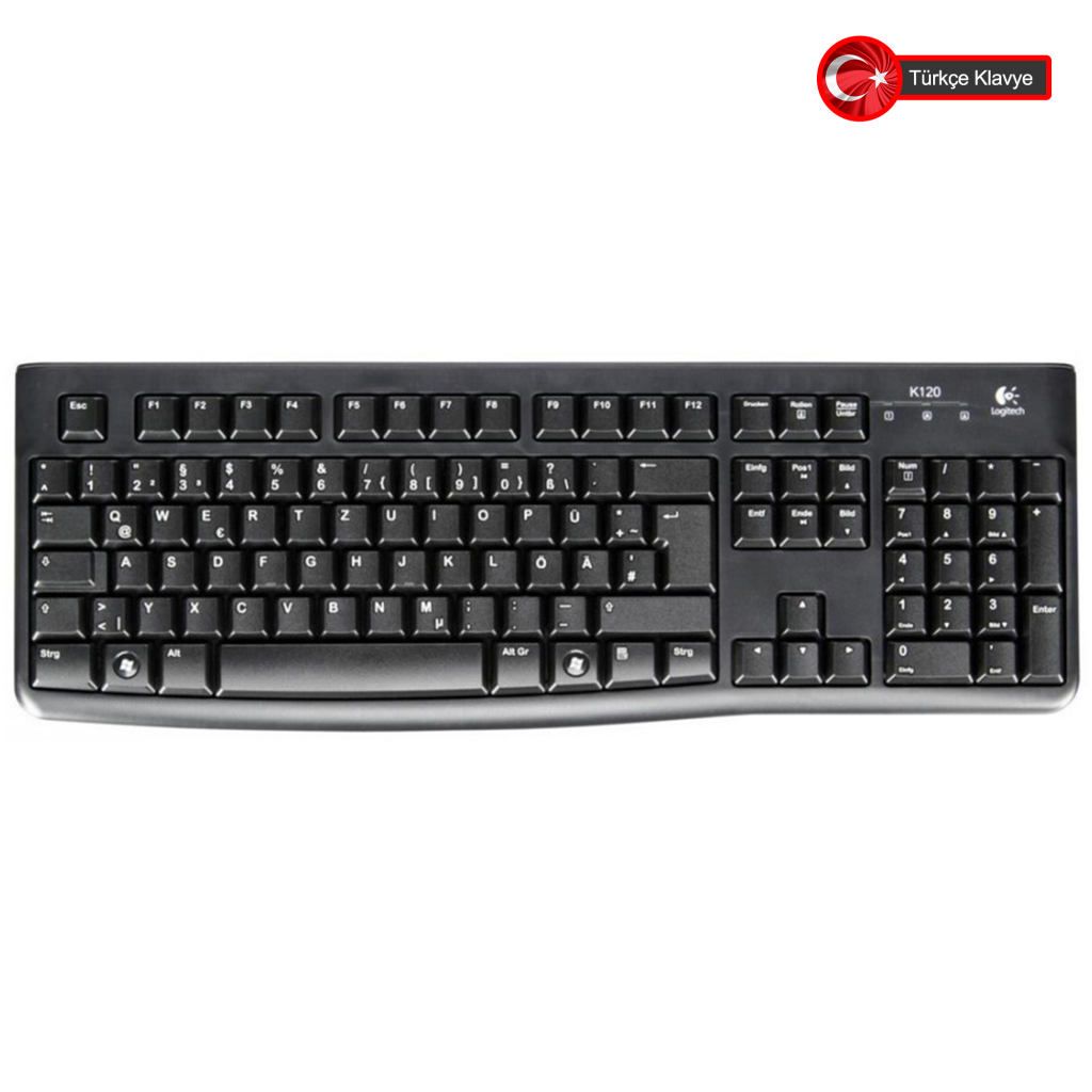 LOGITECH K120, 920-002505, USB Kablolu, Turkce Q, Standart Klavye