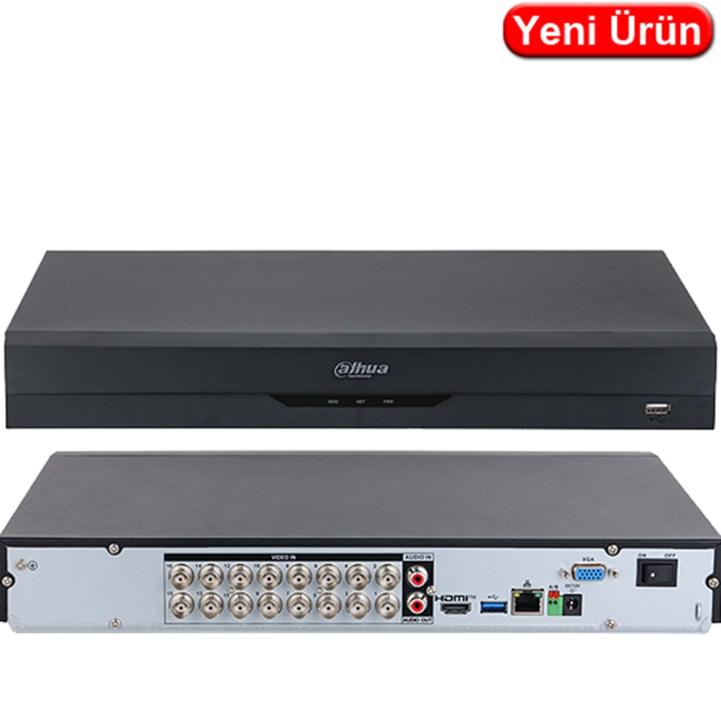 DAHUA XVR5216AN-5M-I3, 16 Kanal, 5Mpix H265+, 2 HDD, 5in1 DVR Cihazi