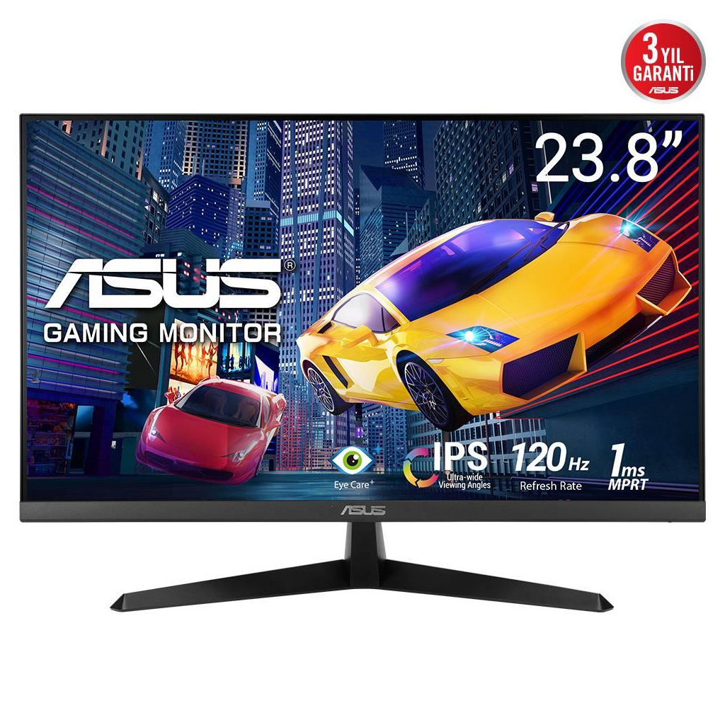 ASUS VY249HGR 23.8" 1ms, 120Hz, Full HD, HDMI, D-Sub, IPS LED, Anti Bakteriyel, Mavi Isik Filtresi, Eye Care, GAMING Monitor