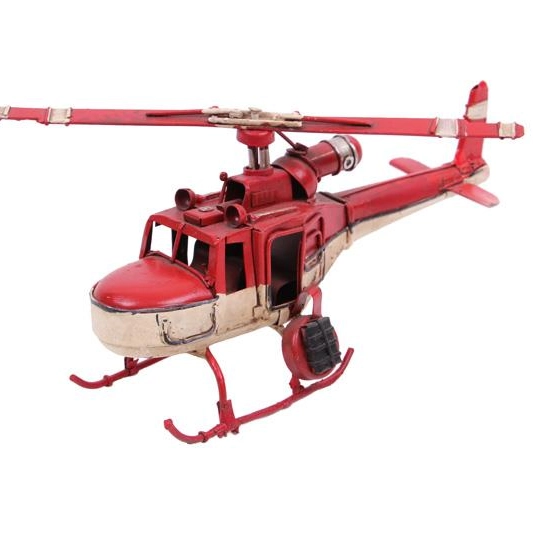 Helikopter Metal Vintage Dekoratif Masaustu Biblo Hediyelik