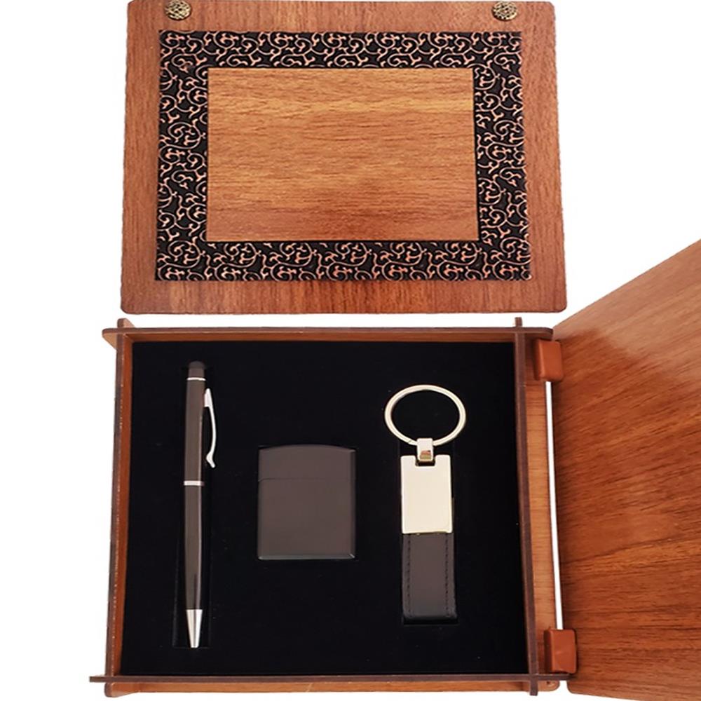 Ahsap Kutulu Siyah Kalem Anahtarlik Mat Cakmak