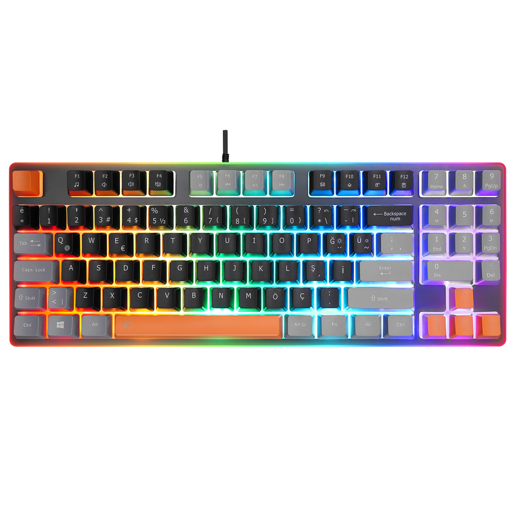 ACER eMachines, EAK216, Siyah, USB Kablolu, Rainbow Backlight, Membran Renkli Tuslar, Turkce Q, 90 Tuslu, Gaming Klavye