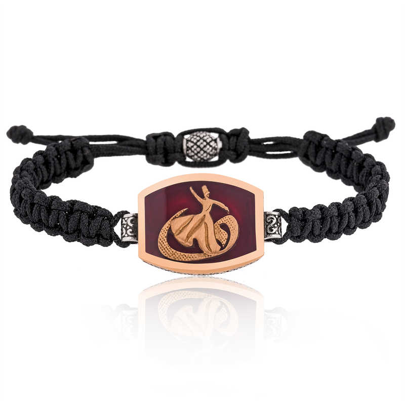 Gumus Semazen Vav Desenli Makrome Erkek Bileklik