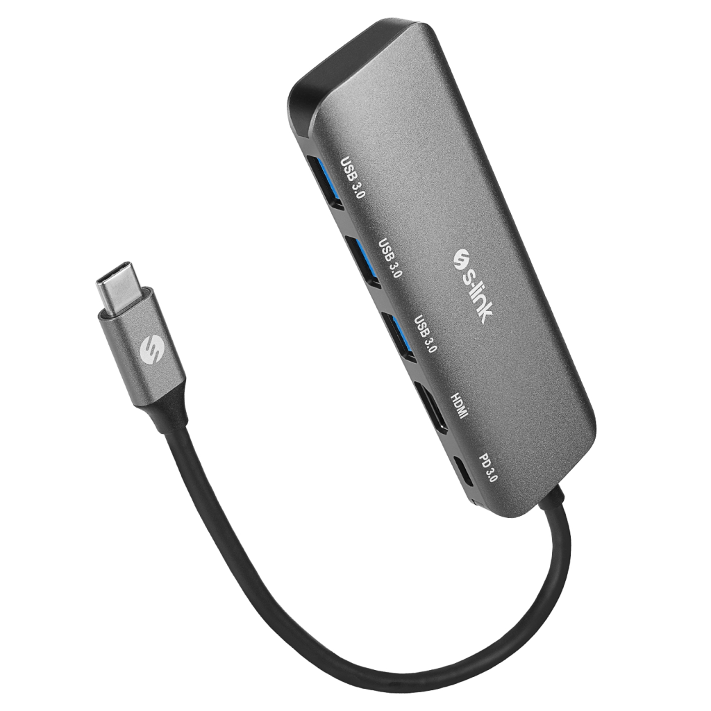 S-LINK SWV-USBC030, Type-C to HDMI, 3xUSB3.0, 1xPD Metal, USB HUB ve Cevirici