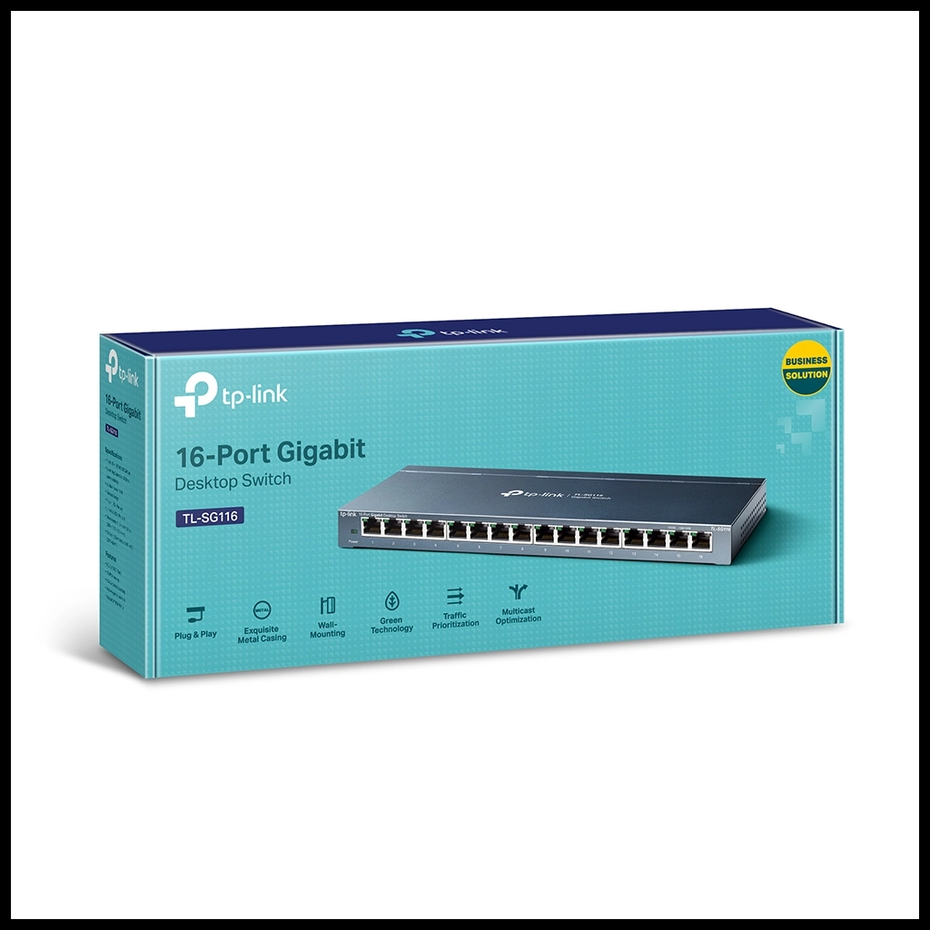 TP-LINK TL-SG116(UN) V2, 16 Port, GigaBit, Metal Kasa, Masaustu Switch