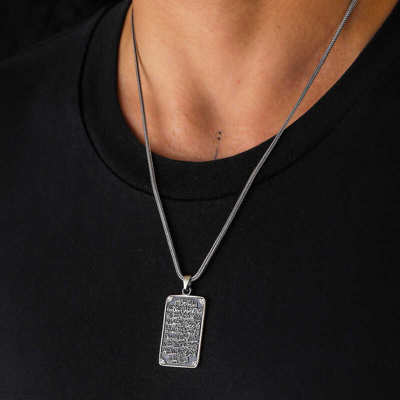 Gumus Ayetel Kursi Kolye