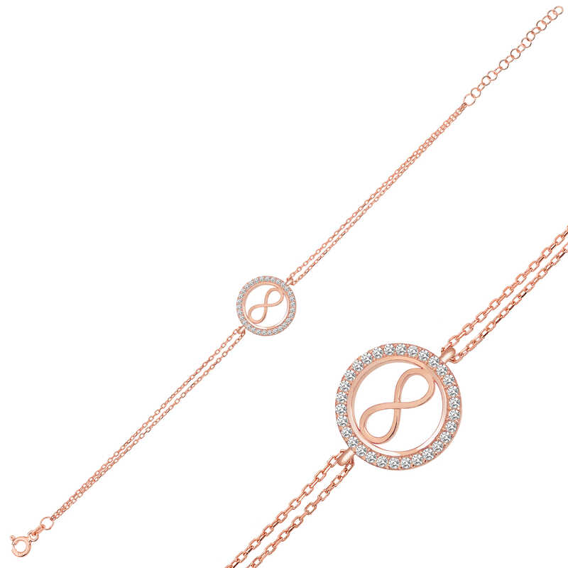 925 Ayar Gumus Rose Sonsuzluk Bileklik