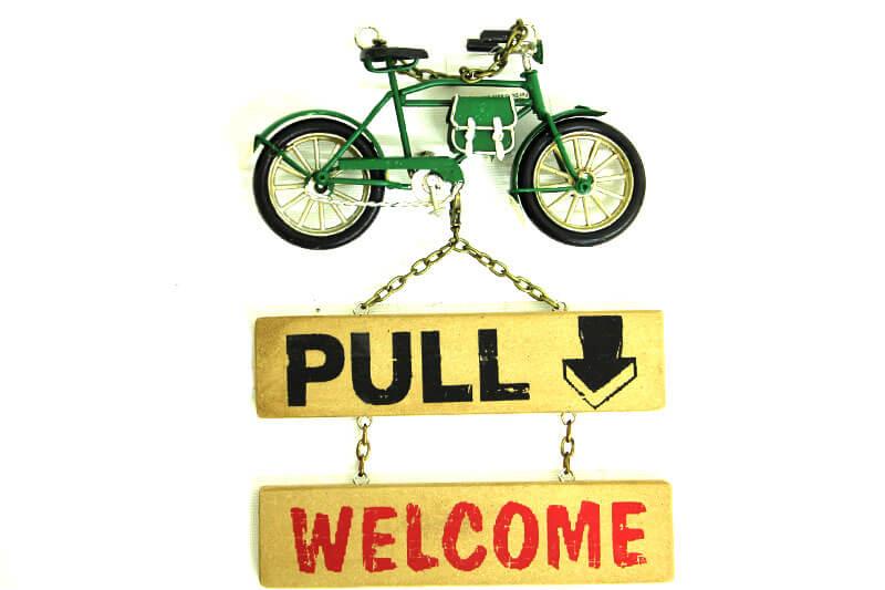 Dekoratif Metal Kapi Yazisi Bisiklet Vintage Dekoratif Hediyelik