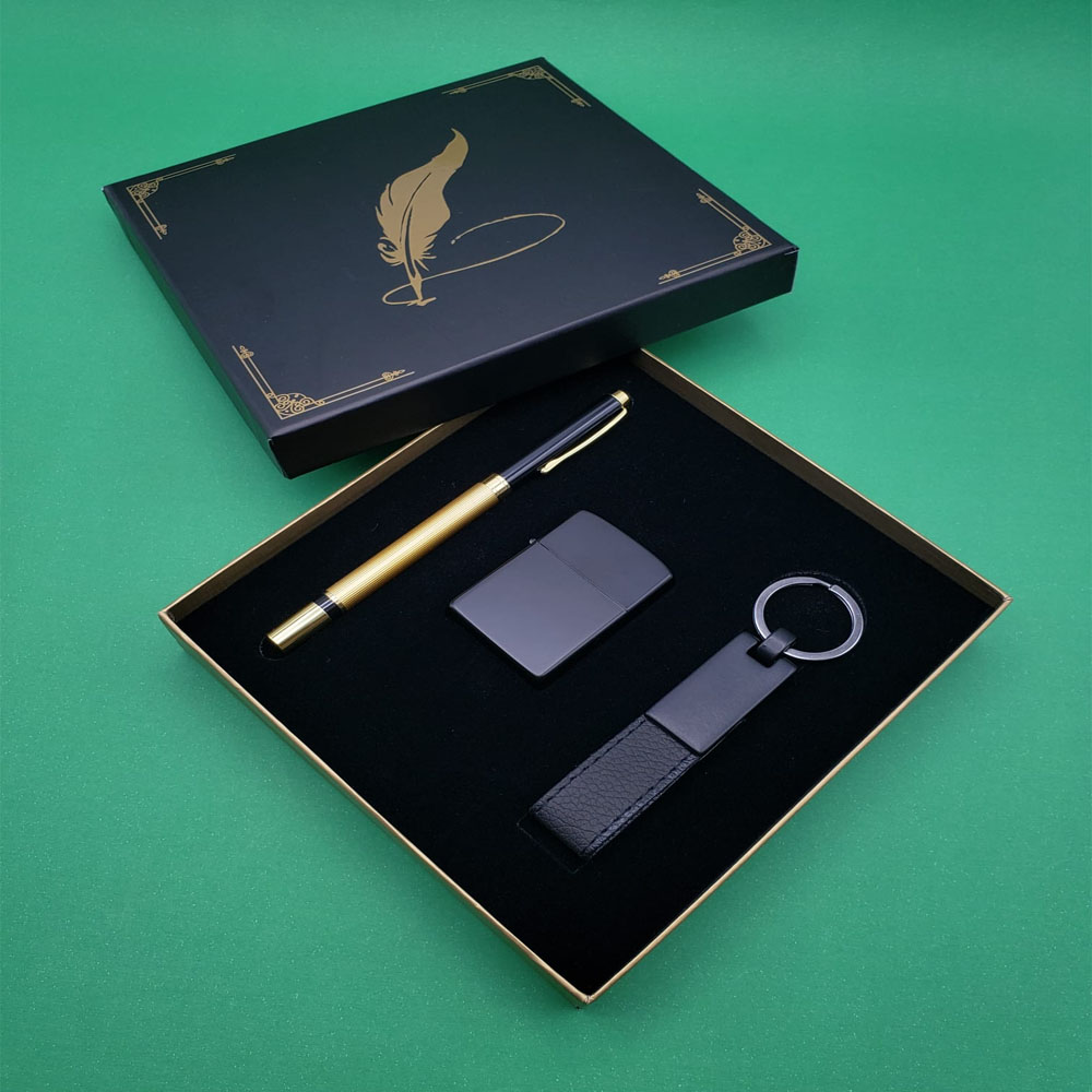 Roller Kalem Deri Anahtarlik Cakmak Seti