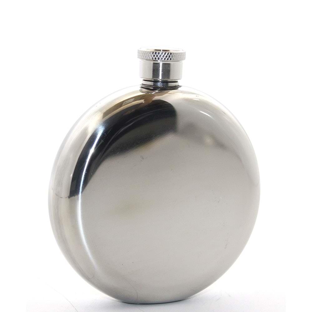 Paslanmaz Celik Yuvarlak 5 Oz Tekli Matara