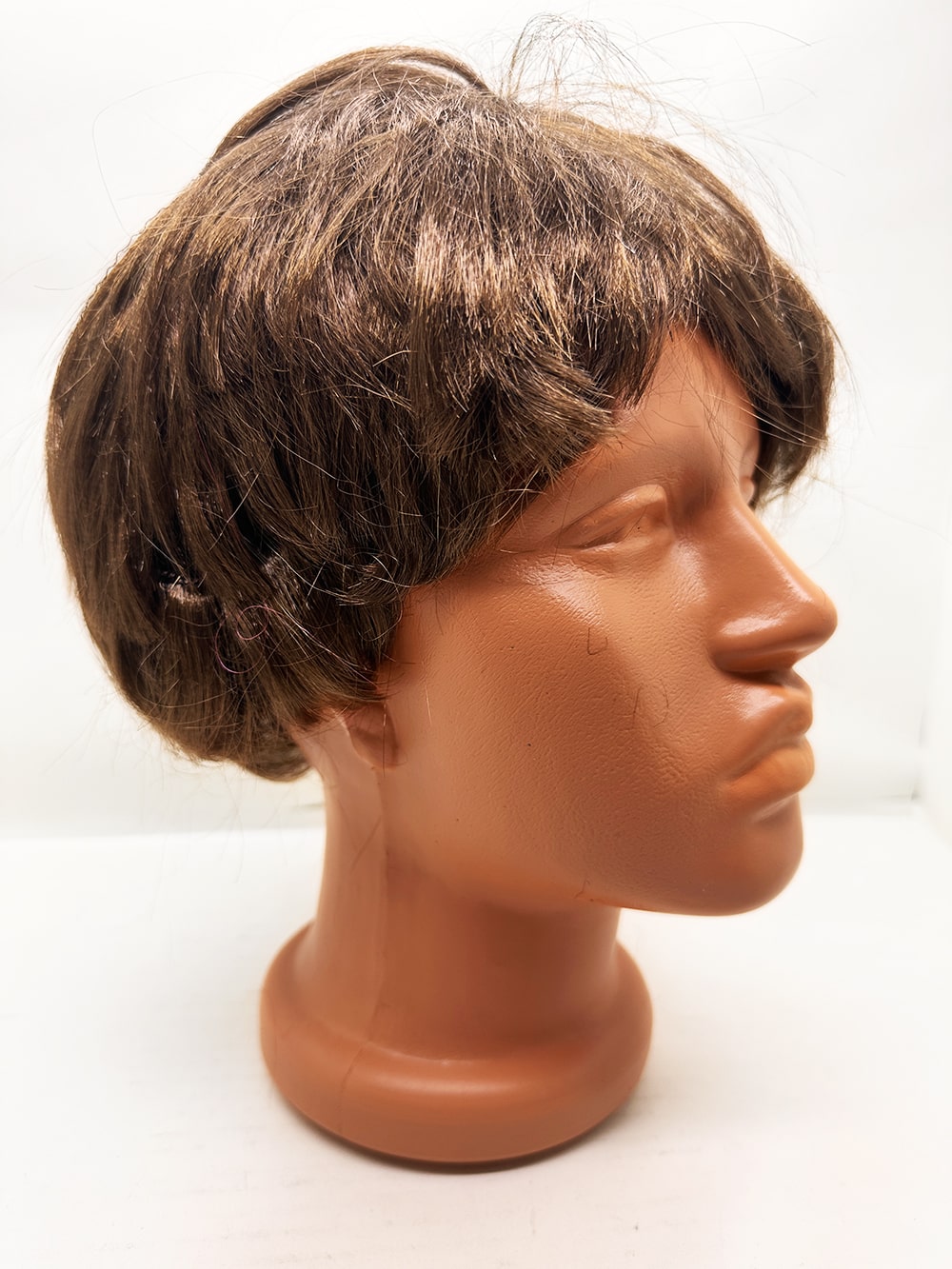 Kahve Renk Kisa Kesim Ici Astarli Erkek Perugu