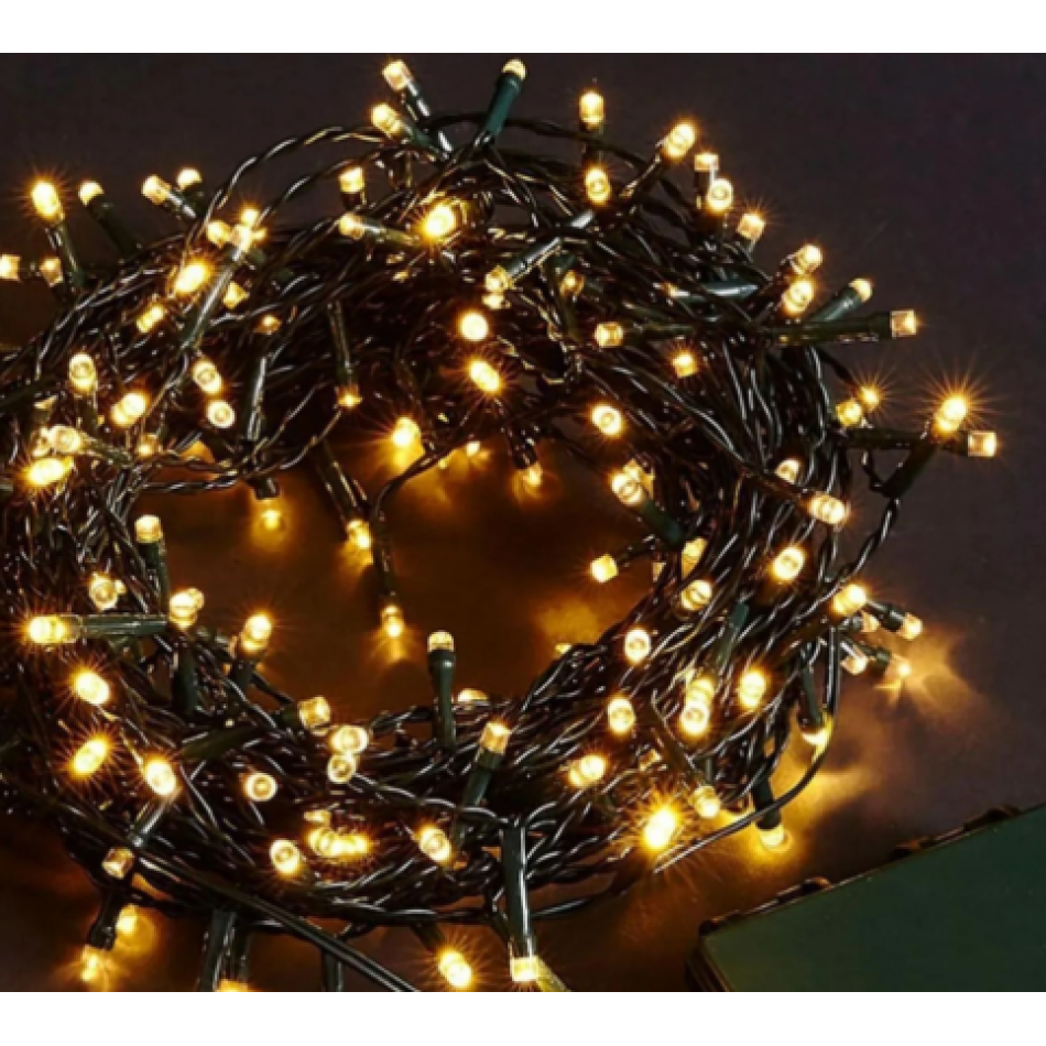 10m 100 Led Boncuk Lamba Gun Isigi Siyah Kablo