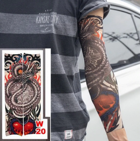 Giyilebilir Kol Dovmesi Corap Dovme 3D Baskili Kol Bacak Dovme 2 Adet Model 7