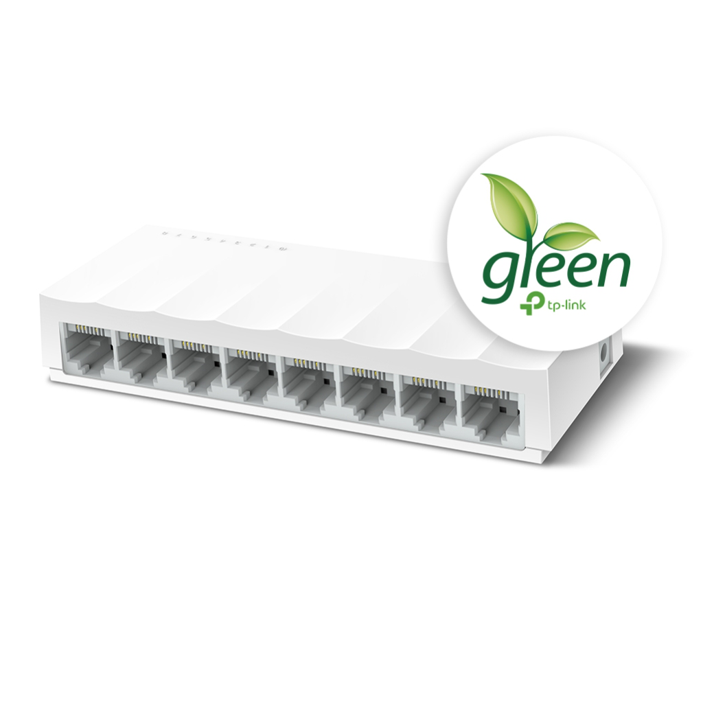 TP-LINK LS1008, Green Tech, 8 Port, MegaBit, Yonetilemez, Masaustu Switch