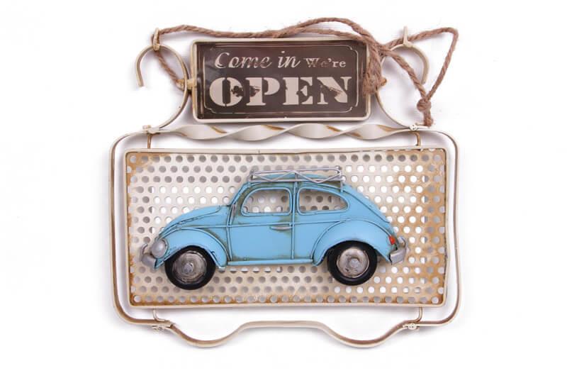 Dekoratif Metal Kapi Yazisi Araba Dekorlu Vintage Hediyelik