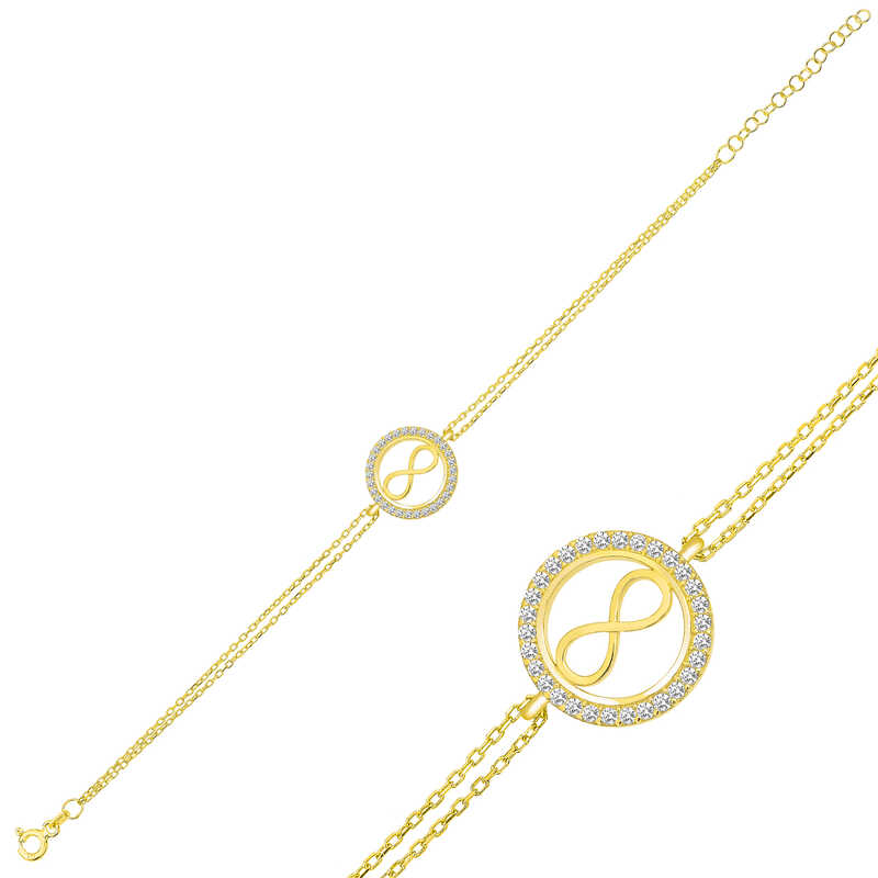 925 Ayar Gumus Gold Sonsuzluk Bileklik