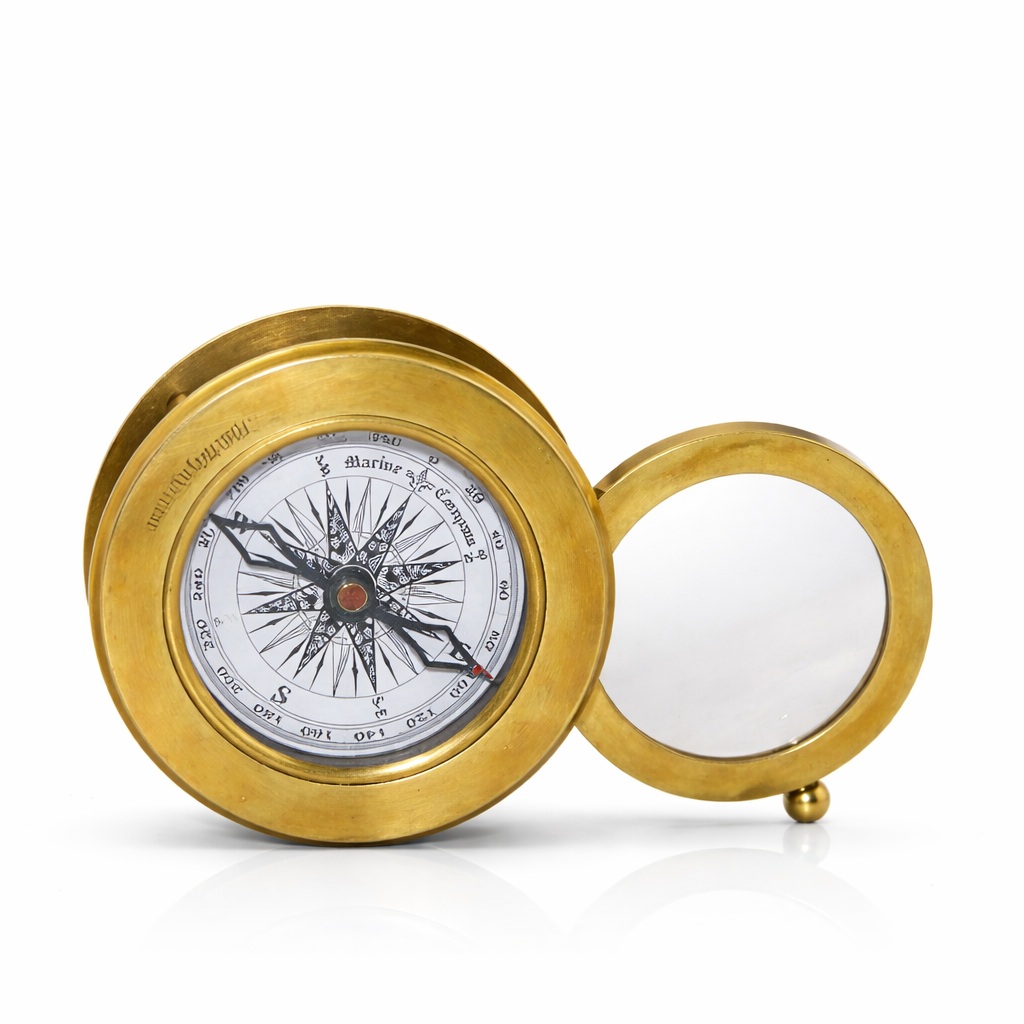 Ahsap Kutulu Pirinc Mercekli Pusula