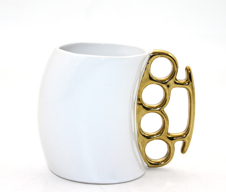 Porselen Musta Tasarimli Kupa Bardak