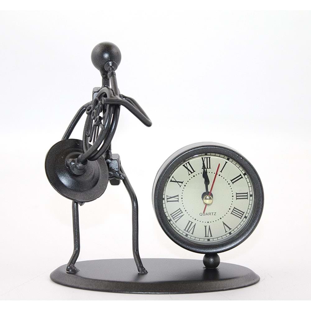 Metal Muzisyen Saat Dekoratif Hediyelik