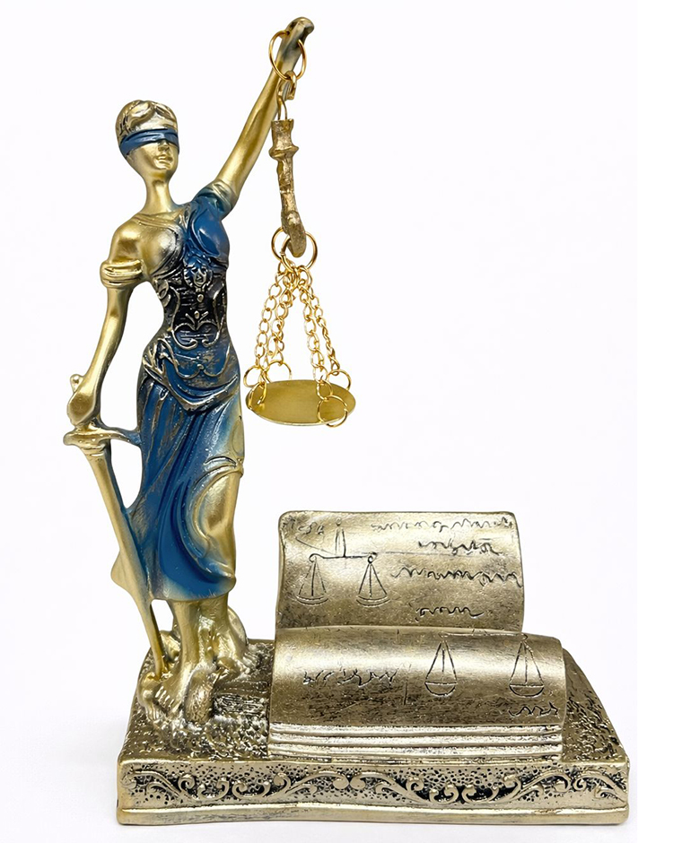 Polyester Kartvizitli Adalet Figuru