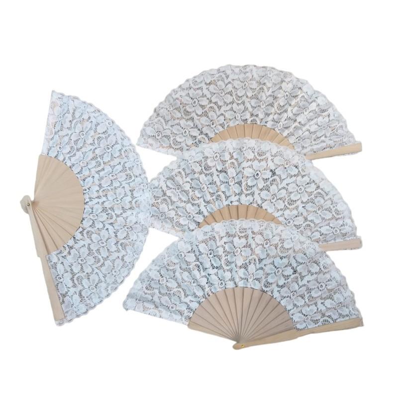 Ahsap Dantelli Yelpaze Beyaz Renk 12 Adet