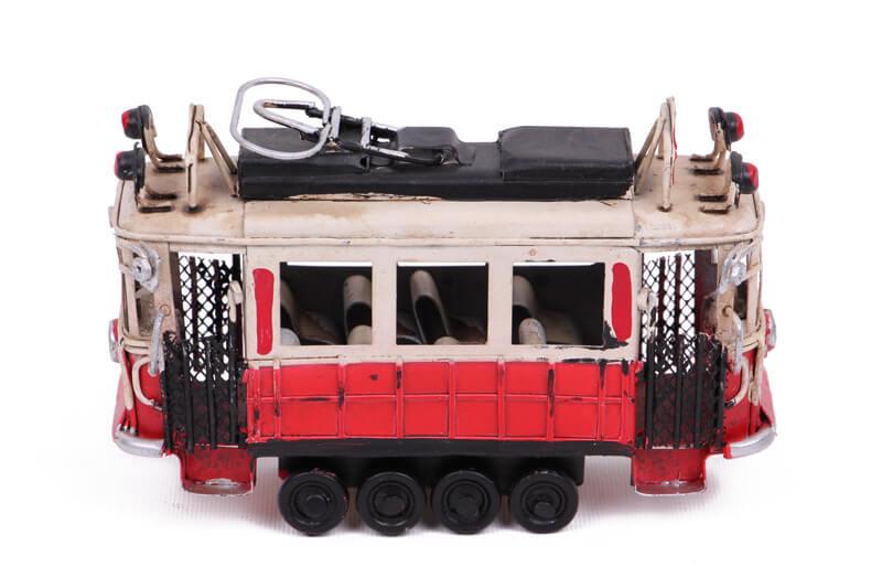 Dekoratif Metal Taksim Tramvay Kucuk Vintage Biblo Hediyelik