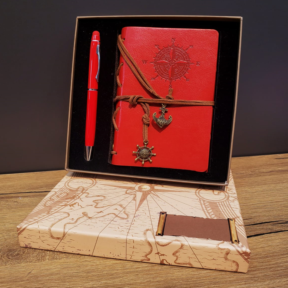 Pusula Tasarim Deri Defter Ve Dokunmatik Kalem