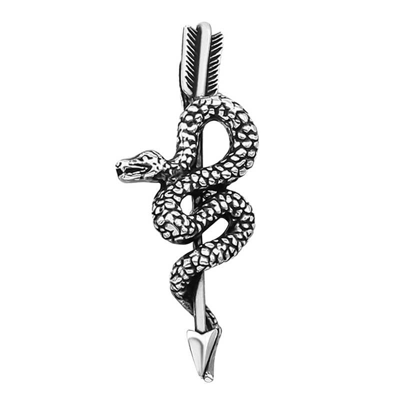 925 Ayar Gumus Yilan Erkek Kolye Ucu