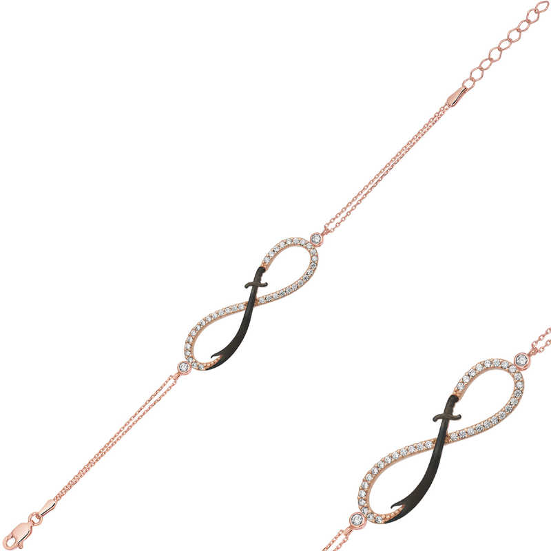 925 Ayar Gumus Rose Sonsuzluk Zulfikar Kilici Bileklik