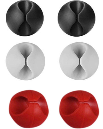 Yapiskanli Kablo Sabitleyici Duzenleyici 6'li Paket (2 Beyaz-2 Kirmizi-2 Siyah)