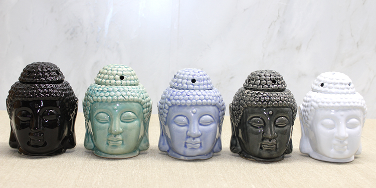 Seramik Buda Bustu Buhurdanlik