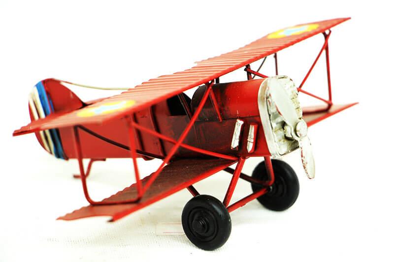 Dekoratif Metal Ucak Cift Kanatli