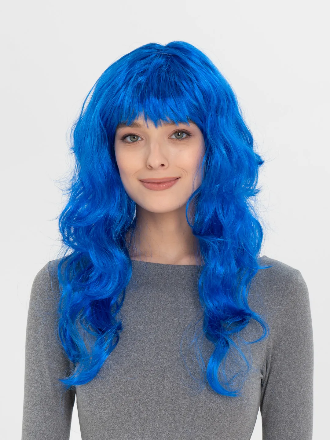 Mavi Renk Uzun Dalgali Parti Perugu