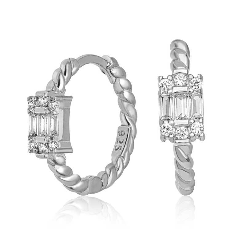 925 Ayar Gumus Baget Tasli Kadin Kupe