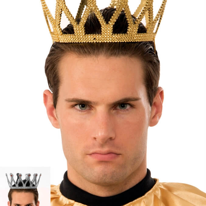 Altin Renk Cocuk ve Yetiskin Uyumlu Kral Taci